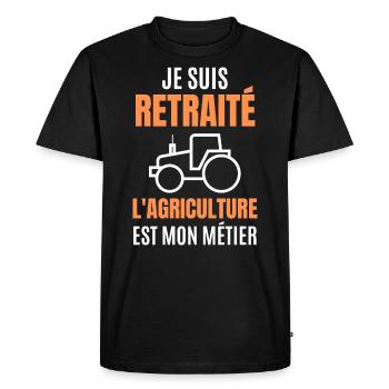 I am retired, agriculture is my job - Men's Premium Organic T-Shirt - black - Front - Nico (187cm)