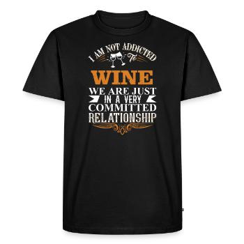 In a relationship with wine. Wine Drinker Shirt - Men's Premium Organic T-Shirt - black - Front - Nico (187cm)