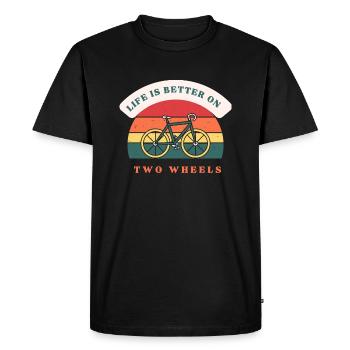 Life Is Better On Two Wheels - Men's Premium Organic T-Shirt - black - Front - Nico (187cm)