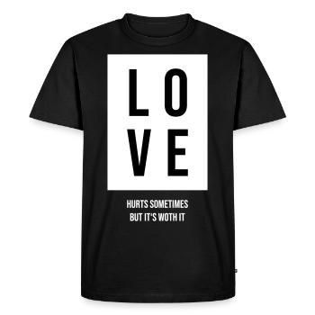 L’amour fait parfois mal, mais il en vaut la peine Cadeau - T-shirt Premium bio Homme - noir - Devant - Nico (187cm)