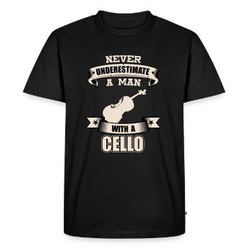 Cello T-Shirt Gift Idea Christmas Funny - Men's Premium Organic T-Shirt - black - Front - Nico (187cm)