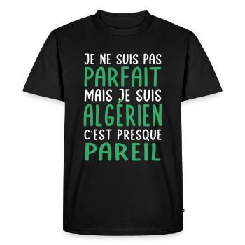 Je ne suis pas parfait mais je suis Algérien - T-shirt Premium bio Homme - noir - Devant - Nico (187cm)