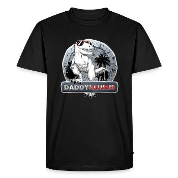 Daddysaurus Dinosaure Papa Drôle - T-shirt Premium bio Homme - noir - Devant - Nico (187cm)