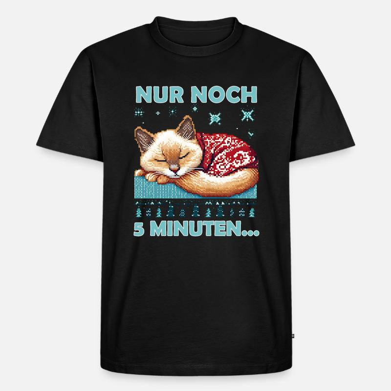 Ugly Christmas Katze Spruch - Männer Premium Bio T-Shirt - Schwarz