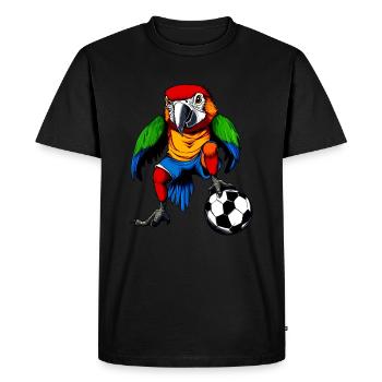 Footballer Parrot - Men's Premium Organic T-Shirt - black - Front - Nico (187cm)