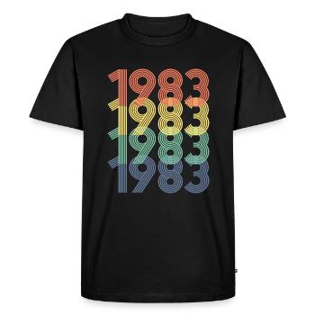 Cool Retro 1983, 40 ans, cadeau de 40e anniversaire - T-shirt Premium bio Homme - noir - Devant - Nico (187cm)
