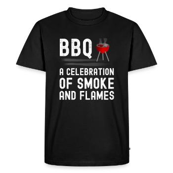 BBQ Celebration of Smoke and Flames - Men's Premium Organic T-Shirt - black - Front - Nico (187cm)