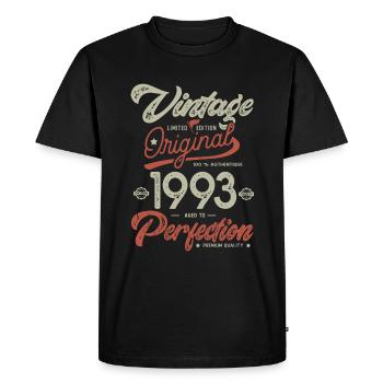 1993 anniversaire vintage - T-shirt Premium bio Homme - noir - Devant - Nico (187cm)