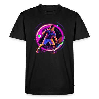 Tennis - T-shirt Premium bio Homme - noir - Devant - Nico (187cm)