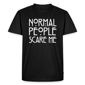 Normal People Scare Me - T-shirt Premium bio Homme - noir - Devant - Nico (187cm)