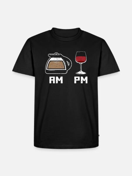 Coffee Wine AM PM - Men's Premium Organic T-Shirt - black
