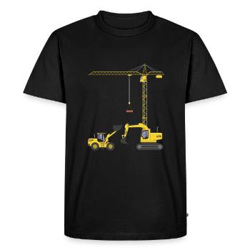 Pellets de dragage Chantier Métiers Cadeaux Construction - T-shirt Premium bio Homme - noir - Devant - Nico (187cm)