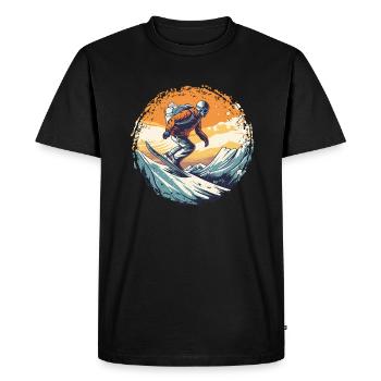Snowboard ou ski puis après-ski - T-shirt Premium bio Homme - noir - Devant - Nico (187cm)