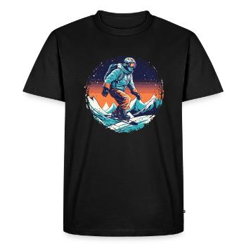 Snowboard ou ski puis après-ski - T-shirt Premium bio Homme - noir - Devant - Nico (187cm)