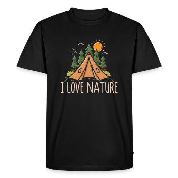 J’aime la nature, j’aime la nature - T-shirt Premium bio Homme - noir - Devant - Nico (187cm)