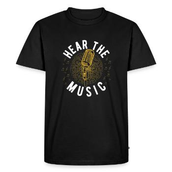 hear the music - Men's Premium Organic T-Shirt - black - Front - Nico (187cm)