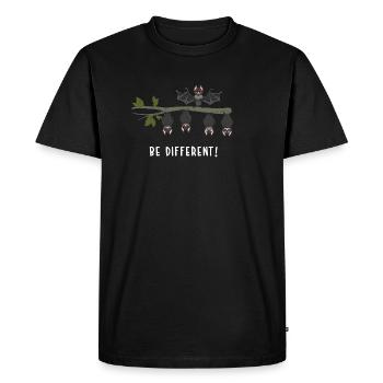 Be Different - Bat Vampire Funny Saying - Men's Premium Organic T-Shirt - black - Front - Nico (187cm)