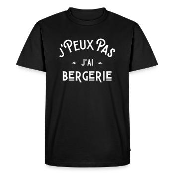 je peux pas j'ai bergerie idée cadeau humour - T-shirt Premium bio Homme - noir - Devant - Nico (187cm)