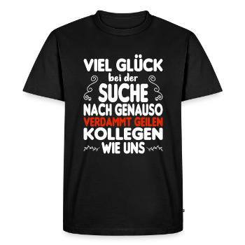 Kollege Kollegin Abschied - Männer Premium Bio T-Shirt - Schwarz - Vorne - Nico (187cm)