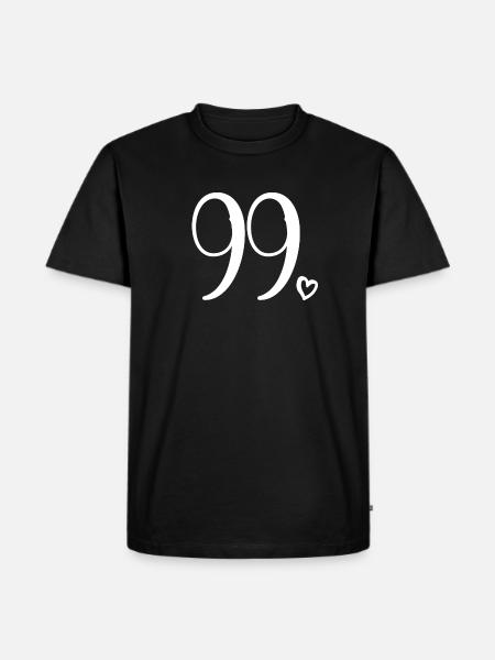 Söpö numero 99, 99 vuotta vanha, 99-vuotislahja - Premium luomulaatuinen miesten t-paita - musta