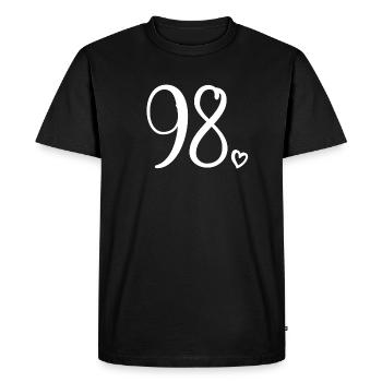 Cute Number 98, 98 Years Old, 98th Birthday Gift - Men's Premium Organic T-Shirt - black - Front - Nico (187cm)