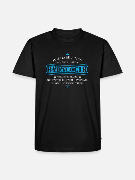 Pädagogik Shirt-Abschluss - Männer Premium Bio T-Shirt - Schwarz