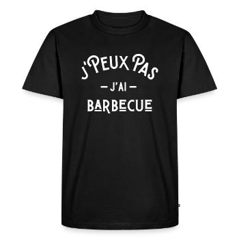 je peux pas j'ai barbecue cadeau humour citation - T-shirt Premium bio Homme - noir - Devant - Nico (187cm)