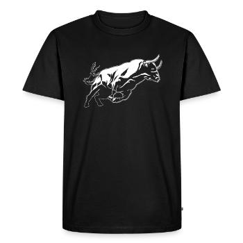 Bull Bovine Art Sketch Graphic Wild Animal Lover - T-shirt Premium bio Homme - noir - Devant - Nico (187cm)