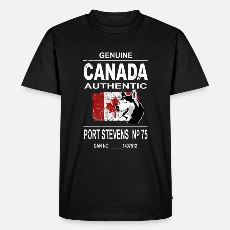 Maple Leaf - Huskys - Canada - Männer Premium Bio T-Shirt - Schwarz