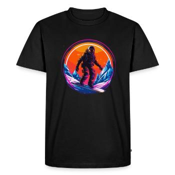 Snowboard ou ski puis après-ski - T-shirt Premium bio Homme - noir - Devant - Nico (187cm)