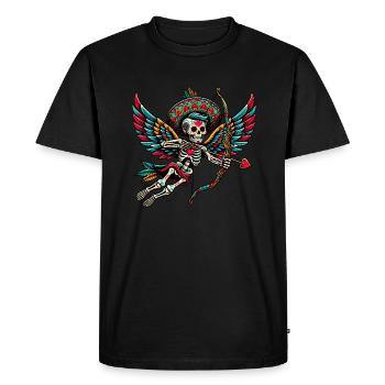 La flèche de Cupidon rassemble les cœurs - T-shirt Premium bio Homme - noir - Devant - Nico (187cm)