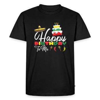 Mexican Sombrero Happy Birthday to me - Men's Premium Organic T-Shirt - black - Front - Nico (187cm)