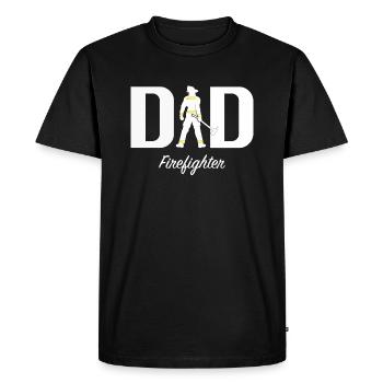 Dad firefighter - Men's Premium Organic T-Shirt - black - Front - Nico (187cm)