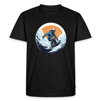 Snowboard ou ski puis après-ski - T-shirt Premium bio Homme - noir - Devant - Nico (187cm)