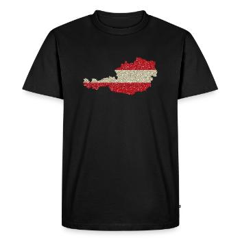 Autriche patrie Glitter Rouge Blanc Rouge fierté - T-shirt Premium bio Homme - noir - Devant - Nico (187cm)