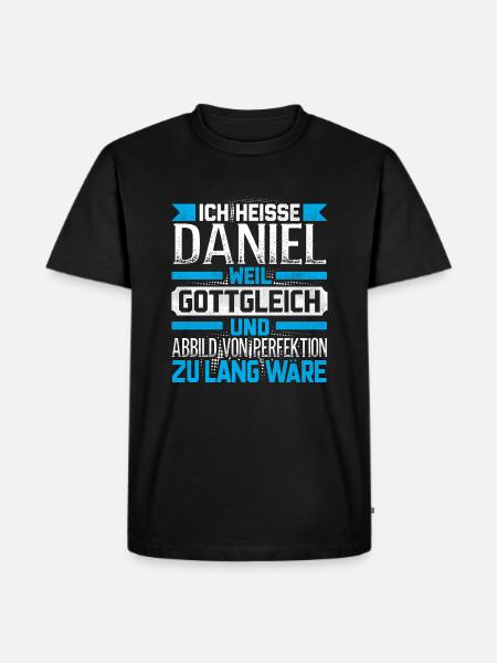DANIEL - Gottgleich - Männer Premium Bio T-Shirt - Schwarz