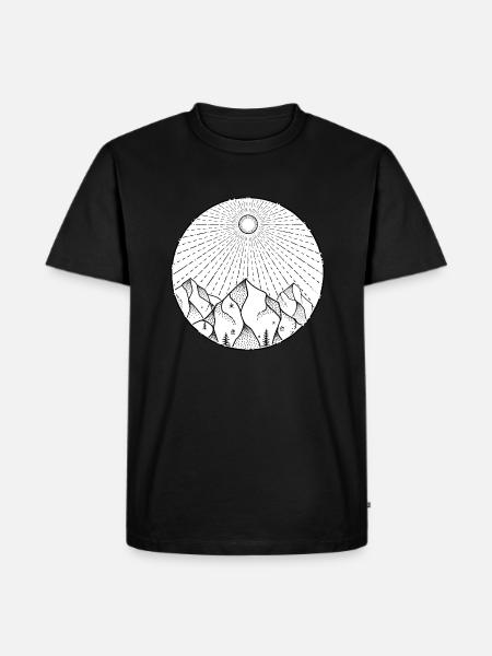 Mountain Lover - Männer Premium Bio T-Shirt - Schwarz