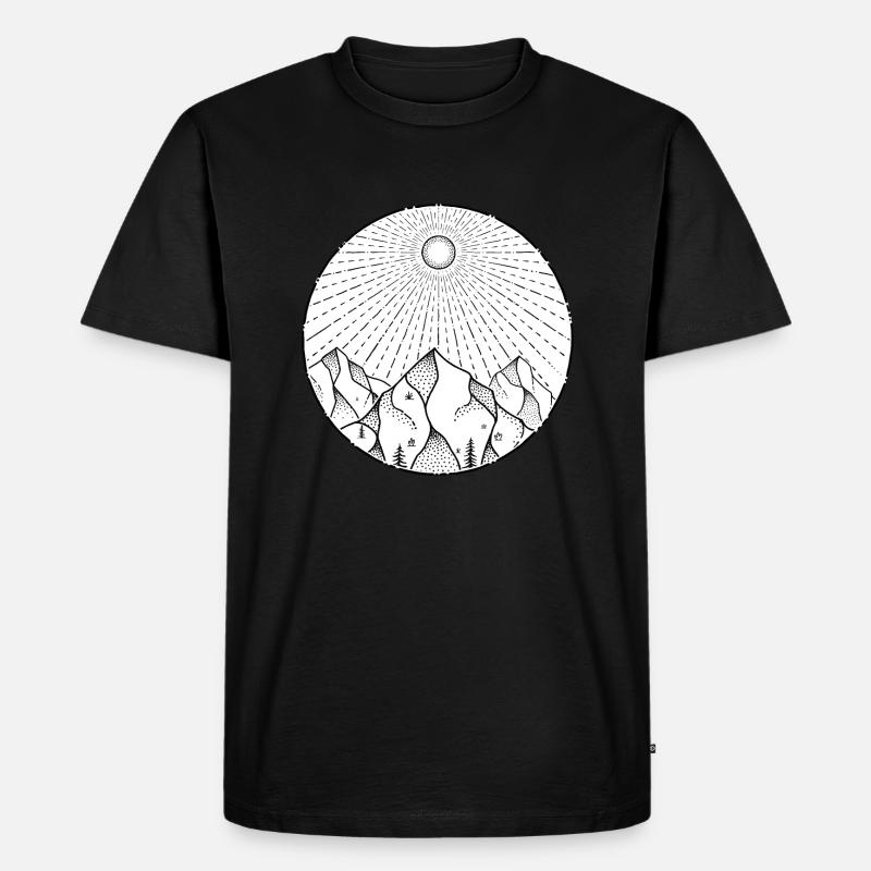 Mountain Lover - Männer Premium Bio T-Shirt - Schwarz
