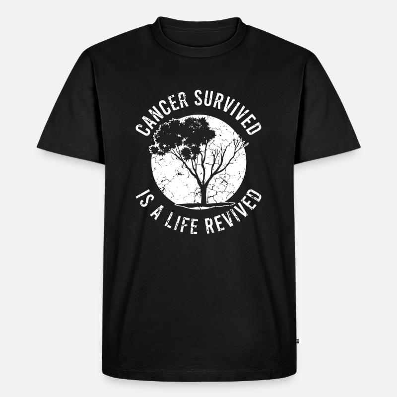 Krebs Überlebender - Männer Premium Bio T-Shirt - Schwarz