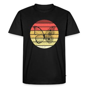 Papillon Retro Style Vintage - T-shirt Premium bio Homme - noir - Devant - Nico (187cm)