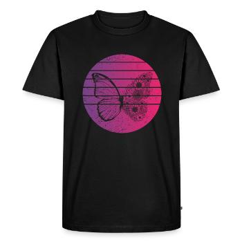 Papillon Retro Style Vintage - T-shirt Premium bio Homme - noir - Devant - Nico (187cm)
