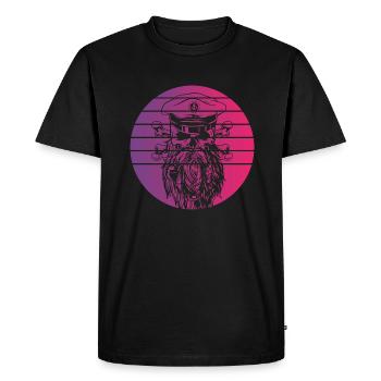 Pirate Skull Retro Style Vintage - T-shirt Premium bio Homme - noir - Devant - Nico (187cm)