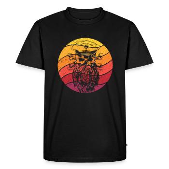 Pirate Skull Retro Style Vintage - T-shirt Premium bio Homme - noir - Devant - Nico (187cm)