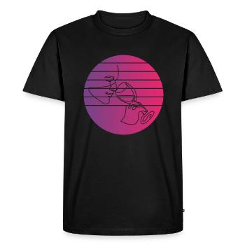 Vin Sommelier Retro Style Vintage - T-shirt Premium bio Homme - noir - Devant - Nico (187cm)
