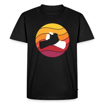 Black White Handshake Retro Style Vintage - Men's Premium Organic T-Shirt - black - Front - Nico (187cm)
