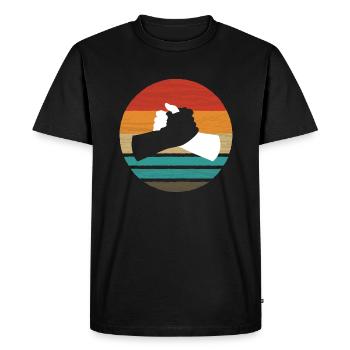 Poignée de main noir blanc Style rétro Vintage - T-shirt Premium bio Homme - noir - Devant - Nico (187cm)