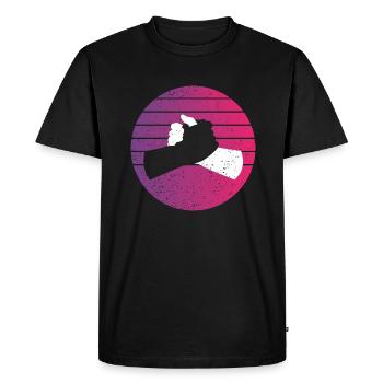 Black White Handshake Retro Style Vintage - Men's Premium Organic T-Shirt - black - Front - Nico (187cm)
