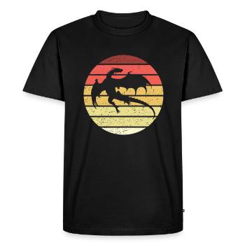 Dragon Retro Style Vintage - Men's Premium Organic T-Shirt - black - Front - Nico (187cm)