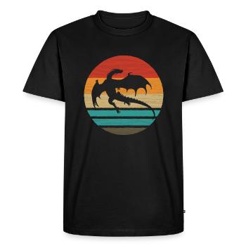Dragon Retro Style Vintage - Men's Premium Organic T-Shirt - black - Front - Nico (187cm)