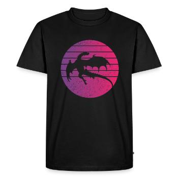 Dragon Retro Style Vintage - Men's Premium Organic T-Shirt - black - Front - Nico (187cm)